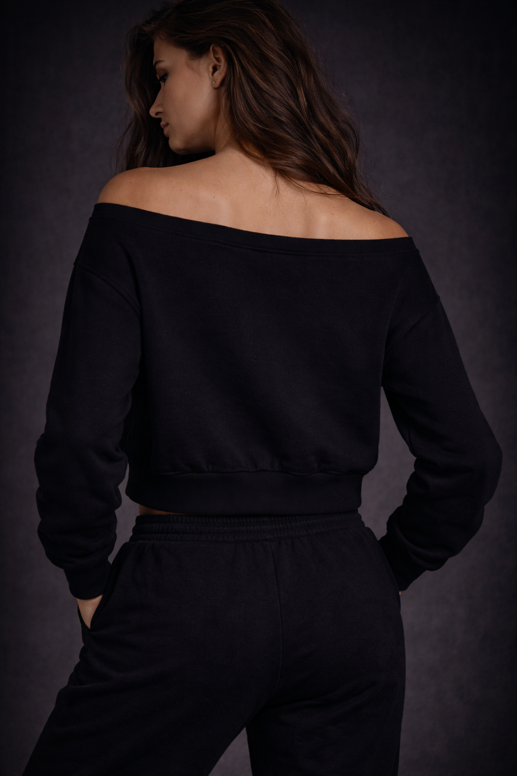 Women's Rose Crewneck (Black)