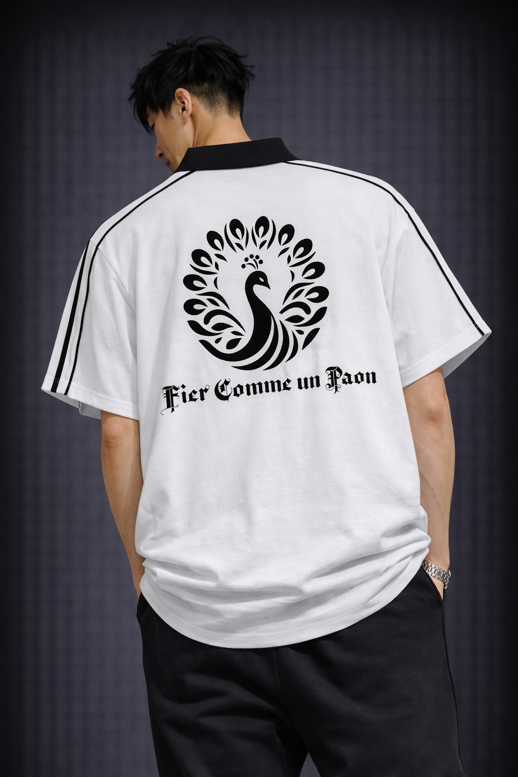 Peacock Crest Polo (White)