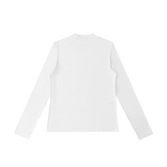 Women's Gothic Script Mockneck (White)