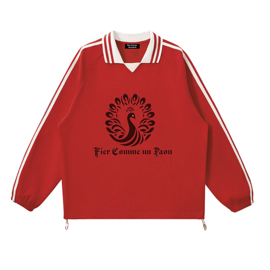 Signature Peacock Crest Sweatshirt (Red)
