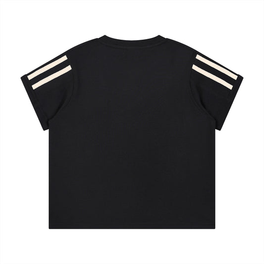 Women's Varsity Stripe Tee (Black)