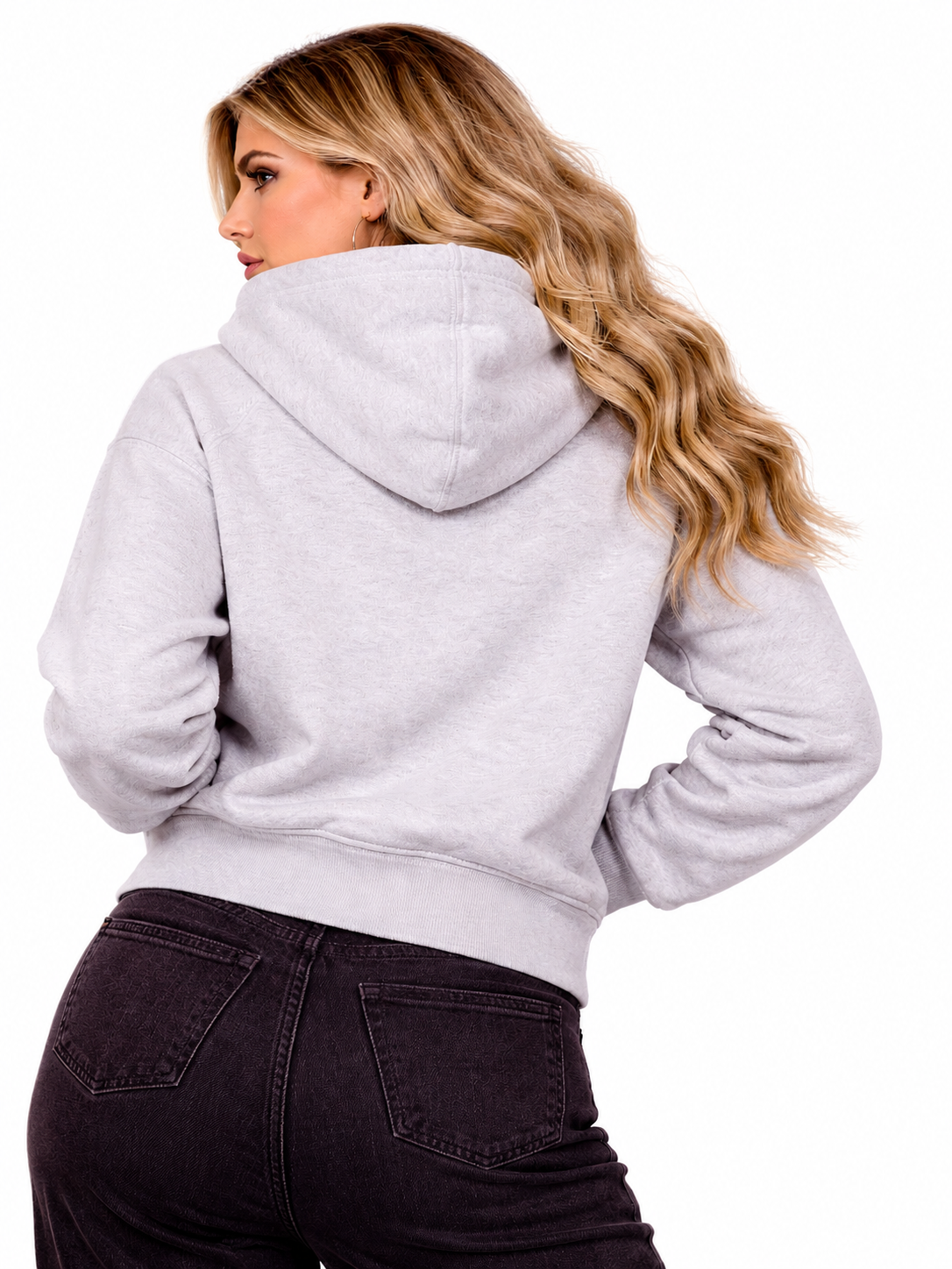 Women's Spilt Logo Hoodie (Cold Grey)