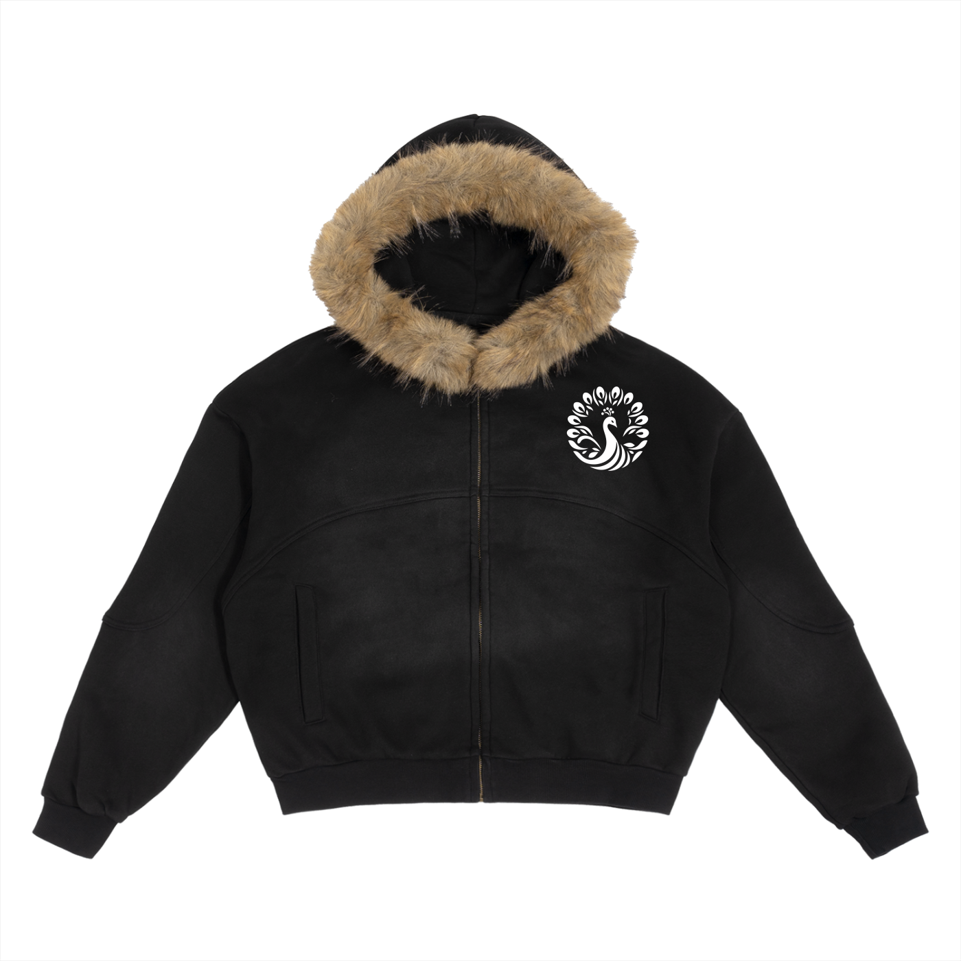 New York Fur-Trim Boxy Hoodie