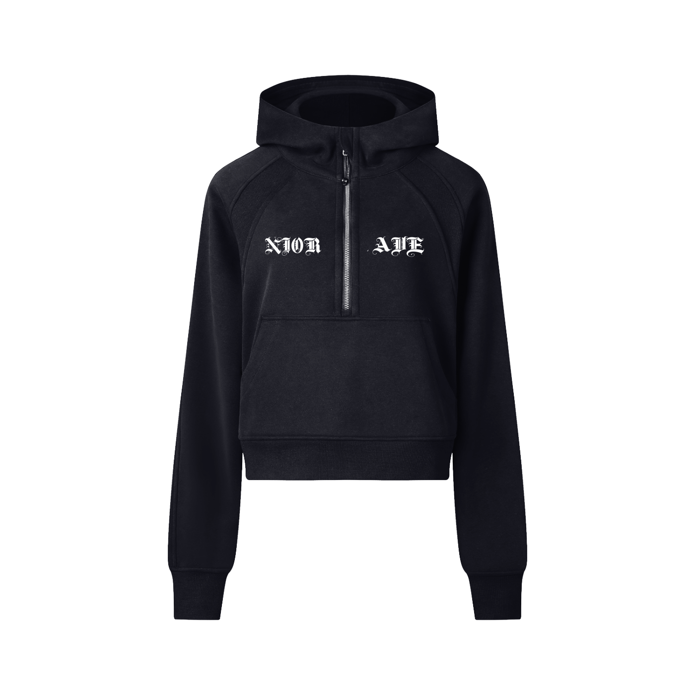 Women's Spilt Logo Hoodie (Black)