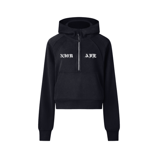 Women's Spilt Logo Hoodie (Black)