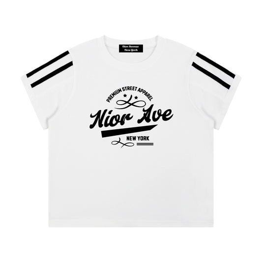 Women's Varsity Stripe Tee (White)