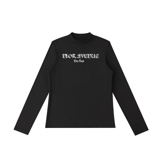 Women's Gothic Script Mockneck (Black)