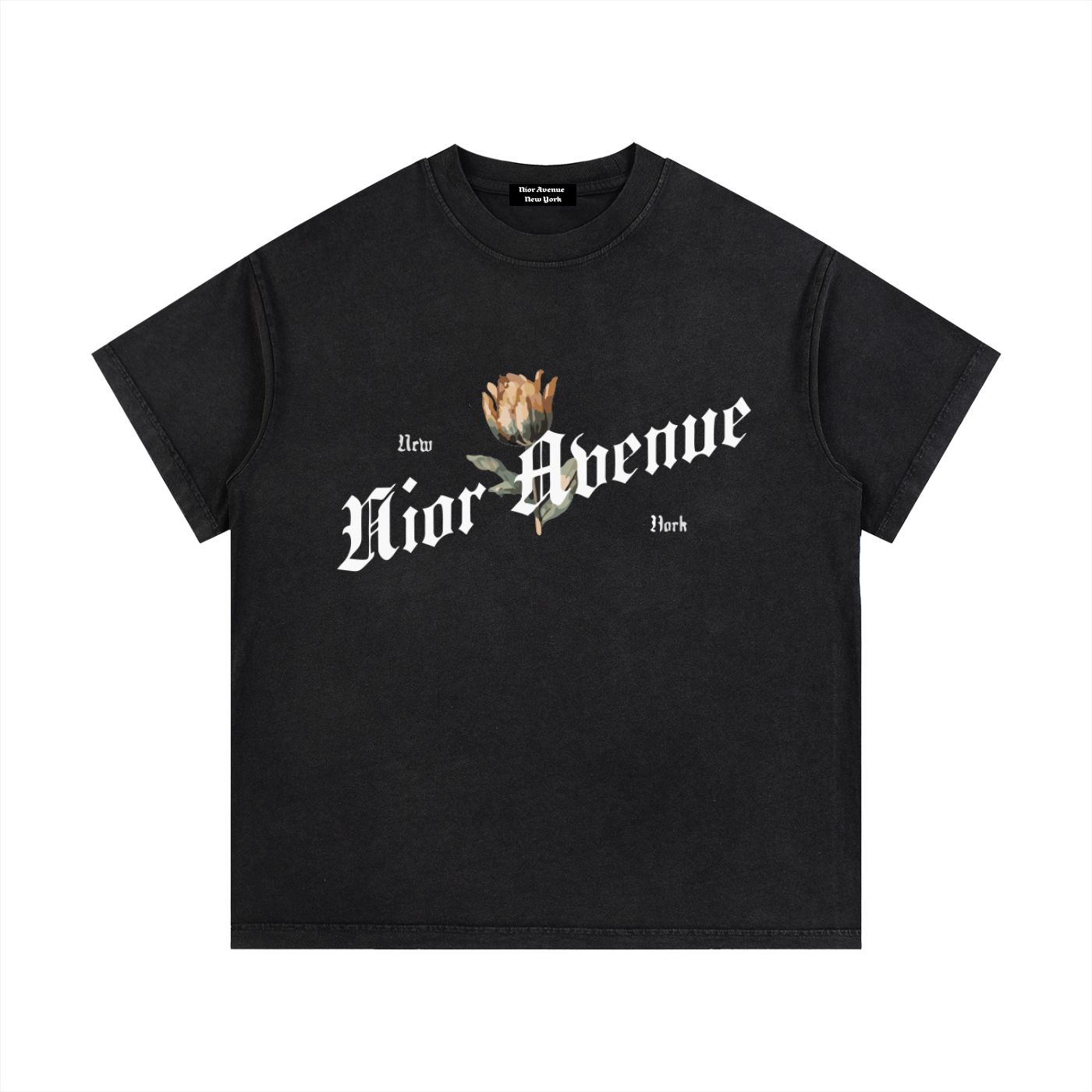 New York Rose Tee Vintage Washed  (Black)
