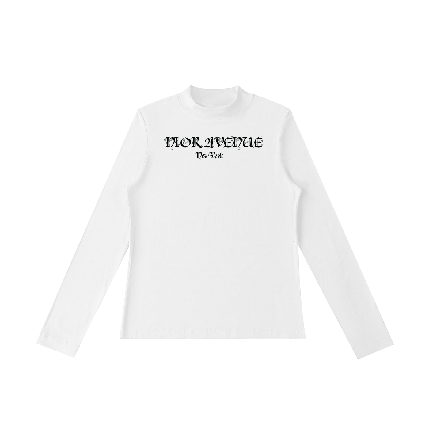 Women's Gothic Script Mockneck (White)