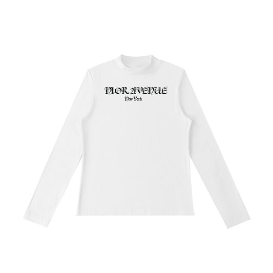 Women's Gothic Script Mockneck (White)