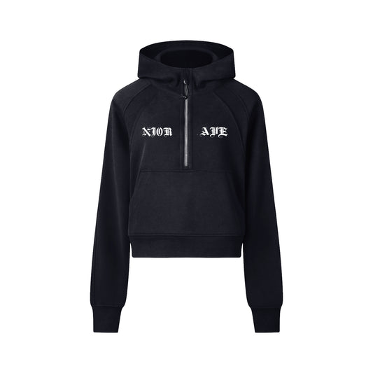 Women's Spilt Logo Hoodie (Black)