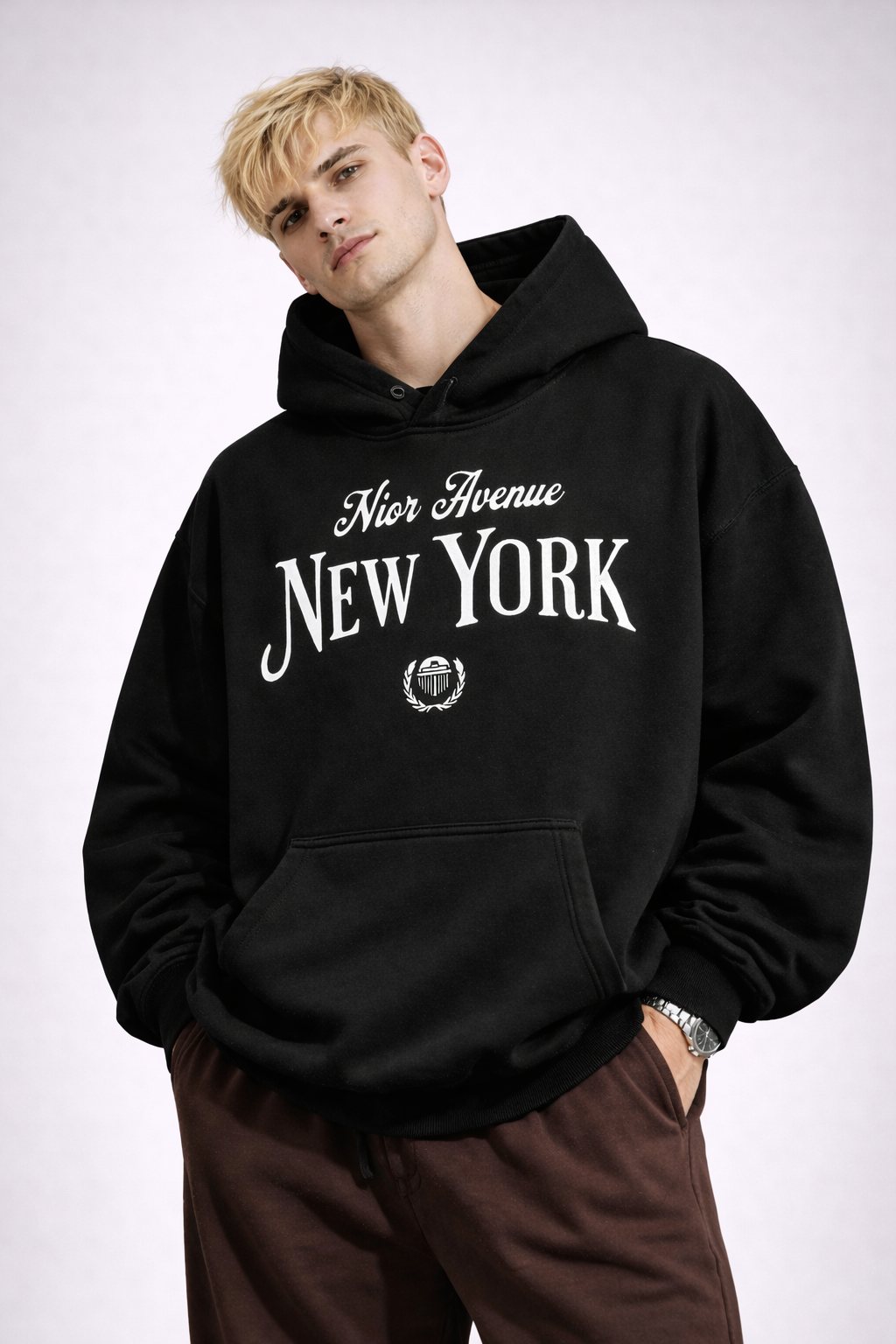 Nior Avenue NEW YORK Hoodie (Black)