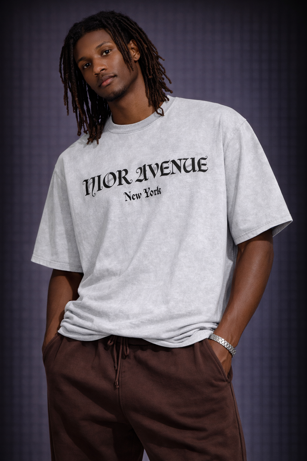 Gothic Script T-Shirt (Light Gray)
