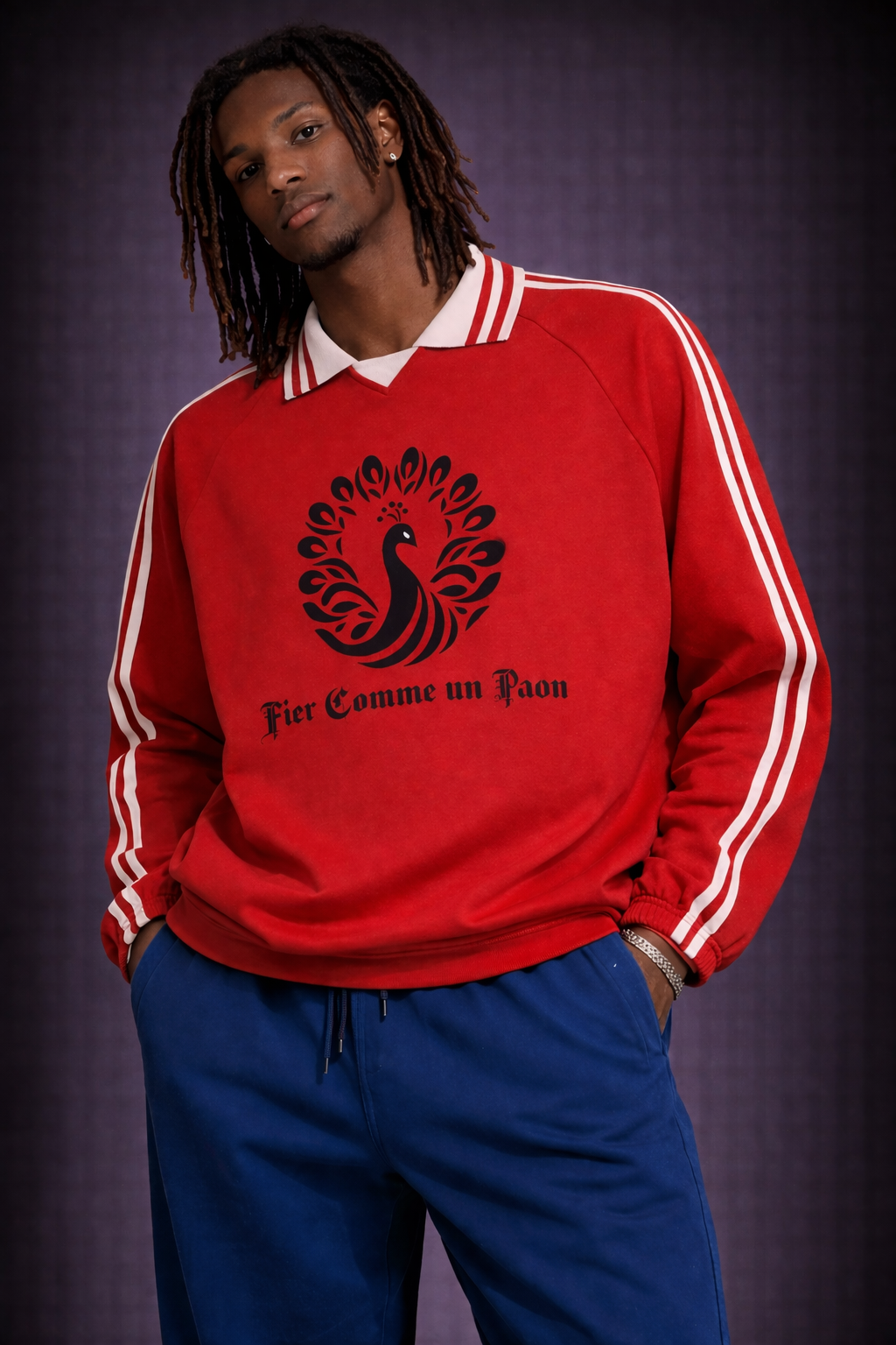 Signature Peacock Crest Sweatshirt (Red)