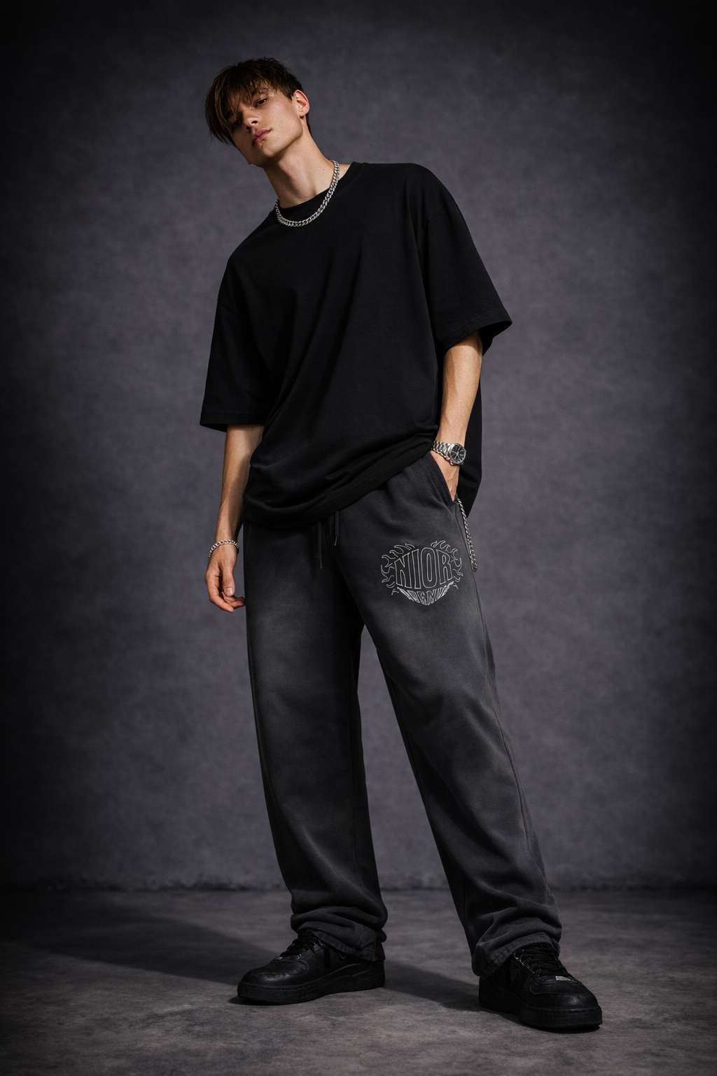 Shadow Crest Sweatpants (Black)