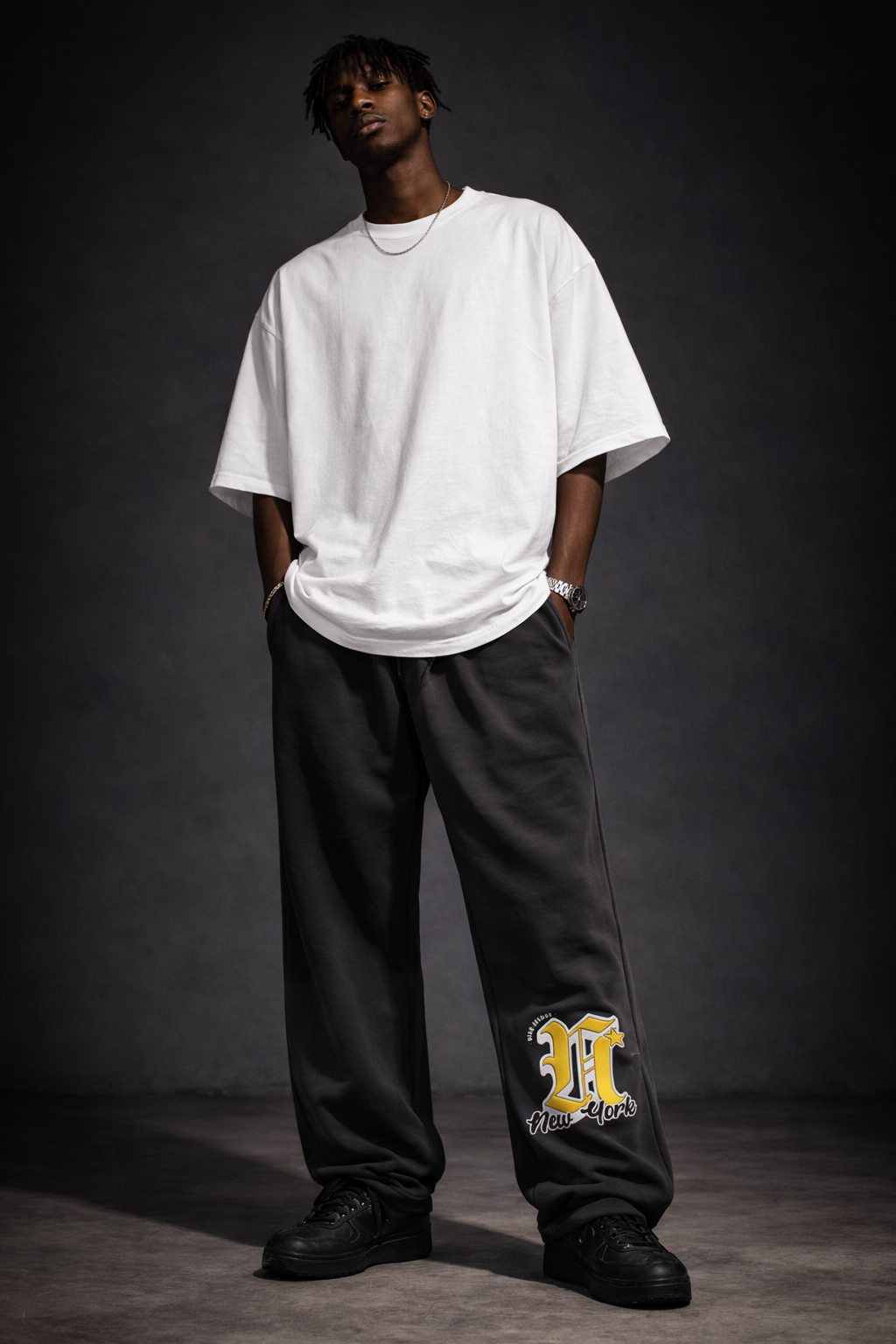 NY Star Varsity Inspired Sweatpants (Dark Gray)