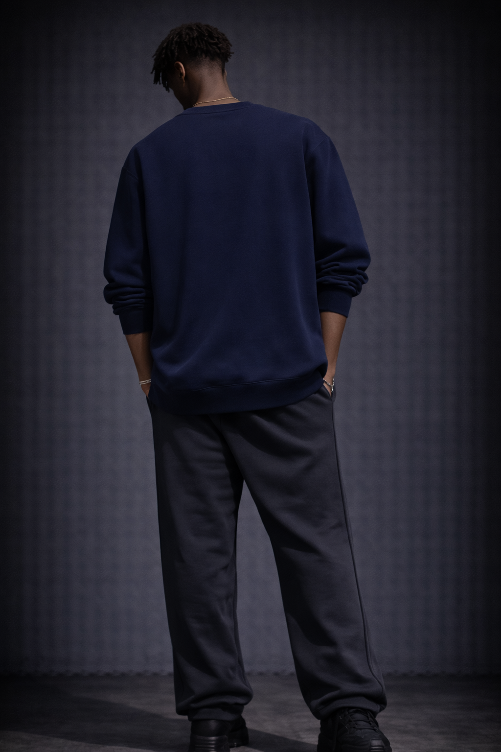 Varsity Inspired Crewneck (Navy Blue)