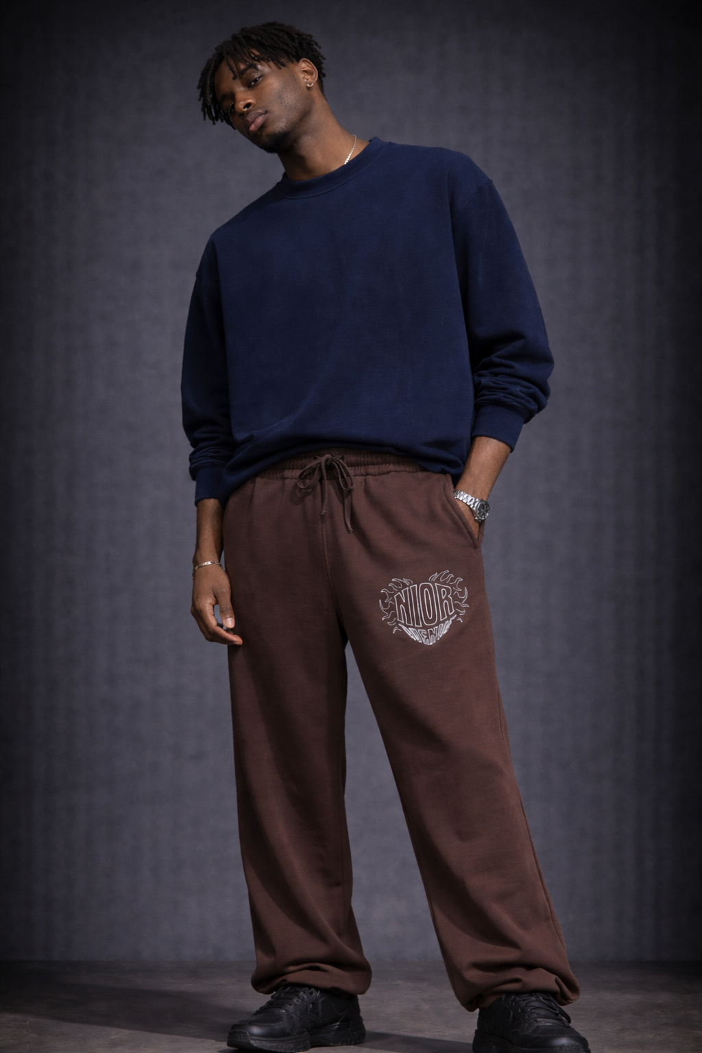 Shadow Crest Sweatpants (Brown)