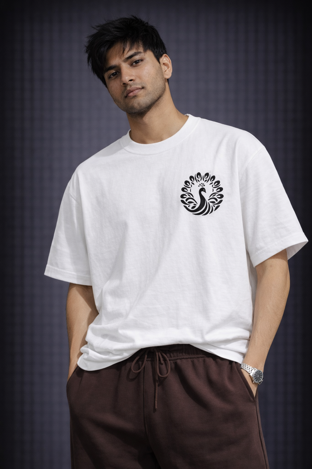 Signature Peacock Crest T-Shirt (White)