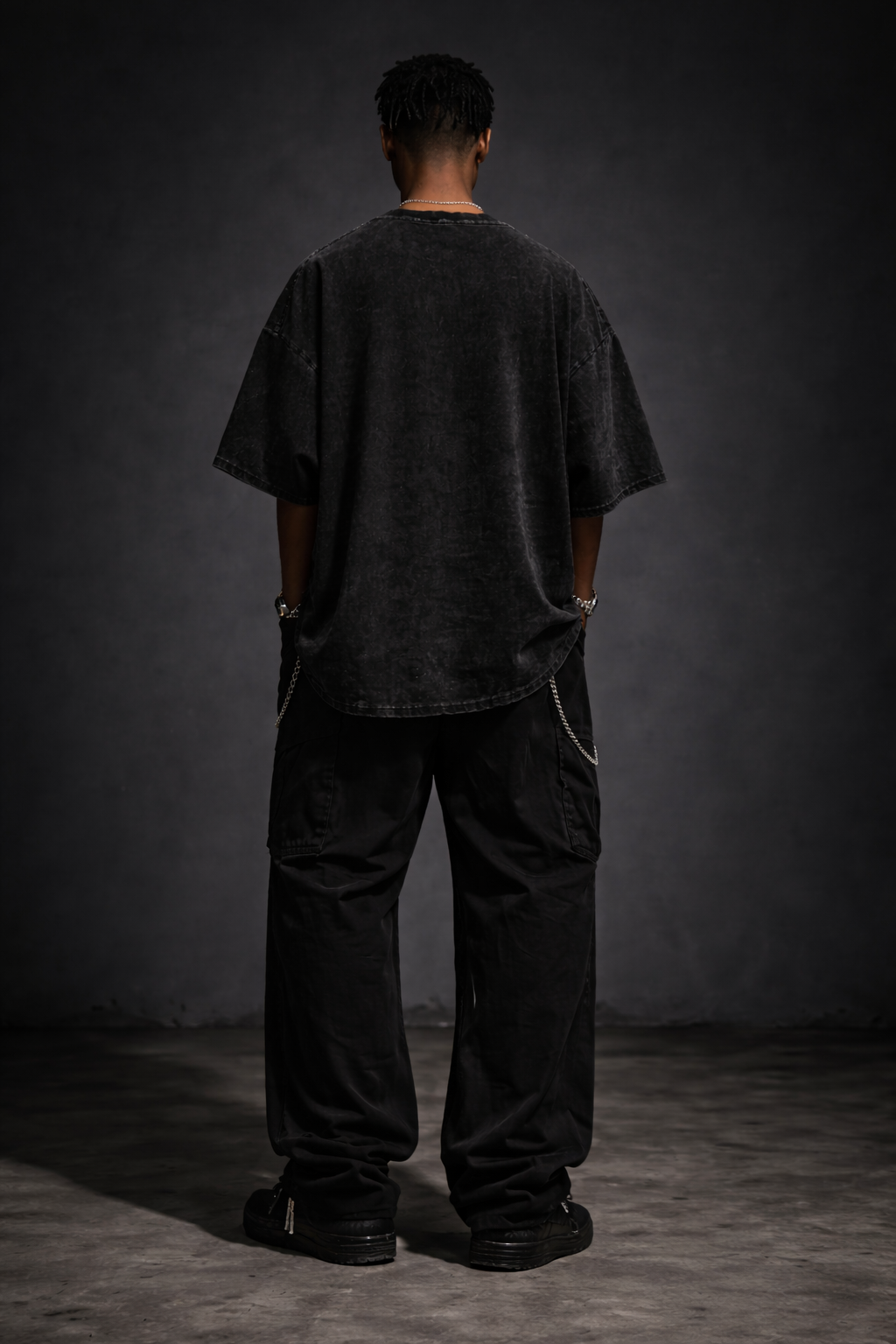 Gothic Snow Washed Oversized T-Shirt (Black)