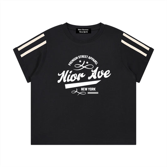 Women's Varsity Stripe Tee (Black)