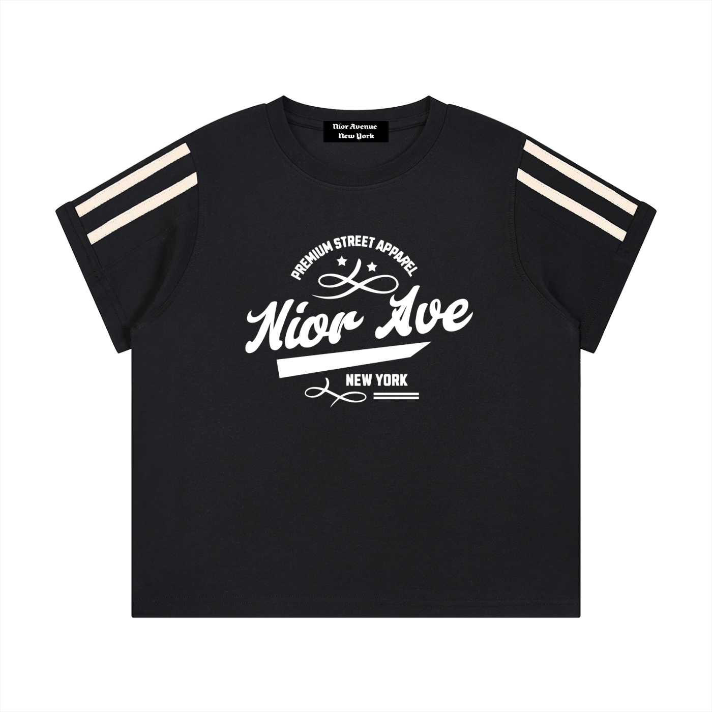 Women's Varsity Stripe Tee (Black)