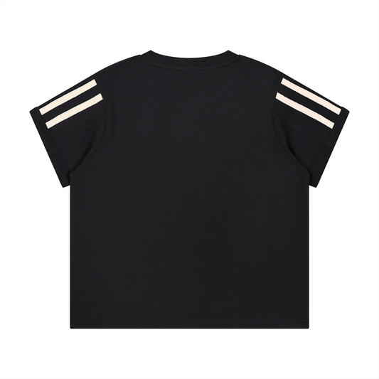 Women's Varsity Stripe Tee (Black)